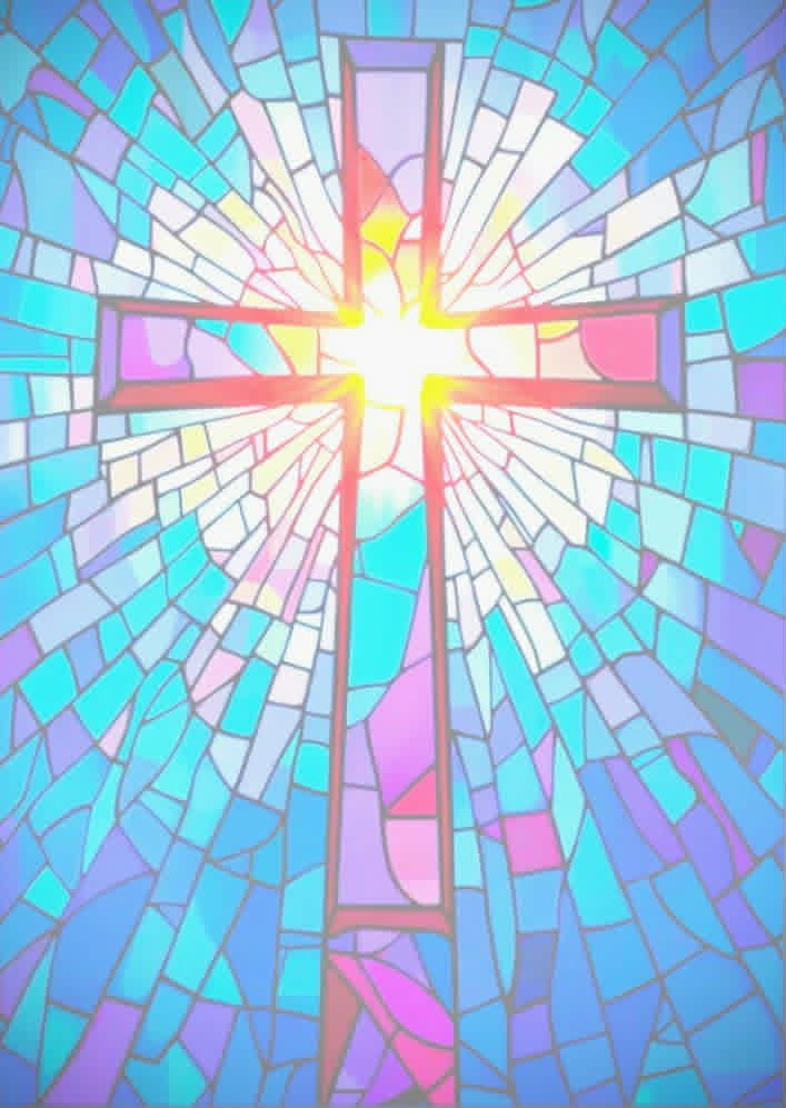 Stained glass cross background